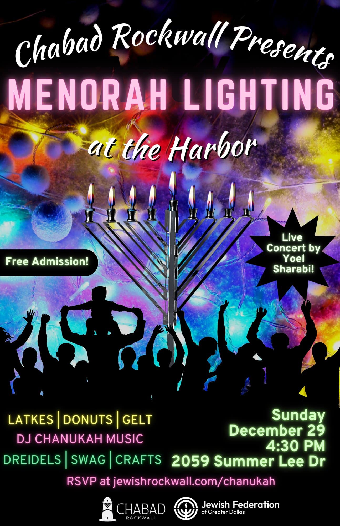 Chabad Rockwall Menorah Lighting Event Poster