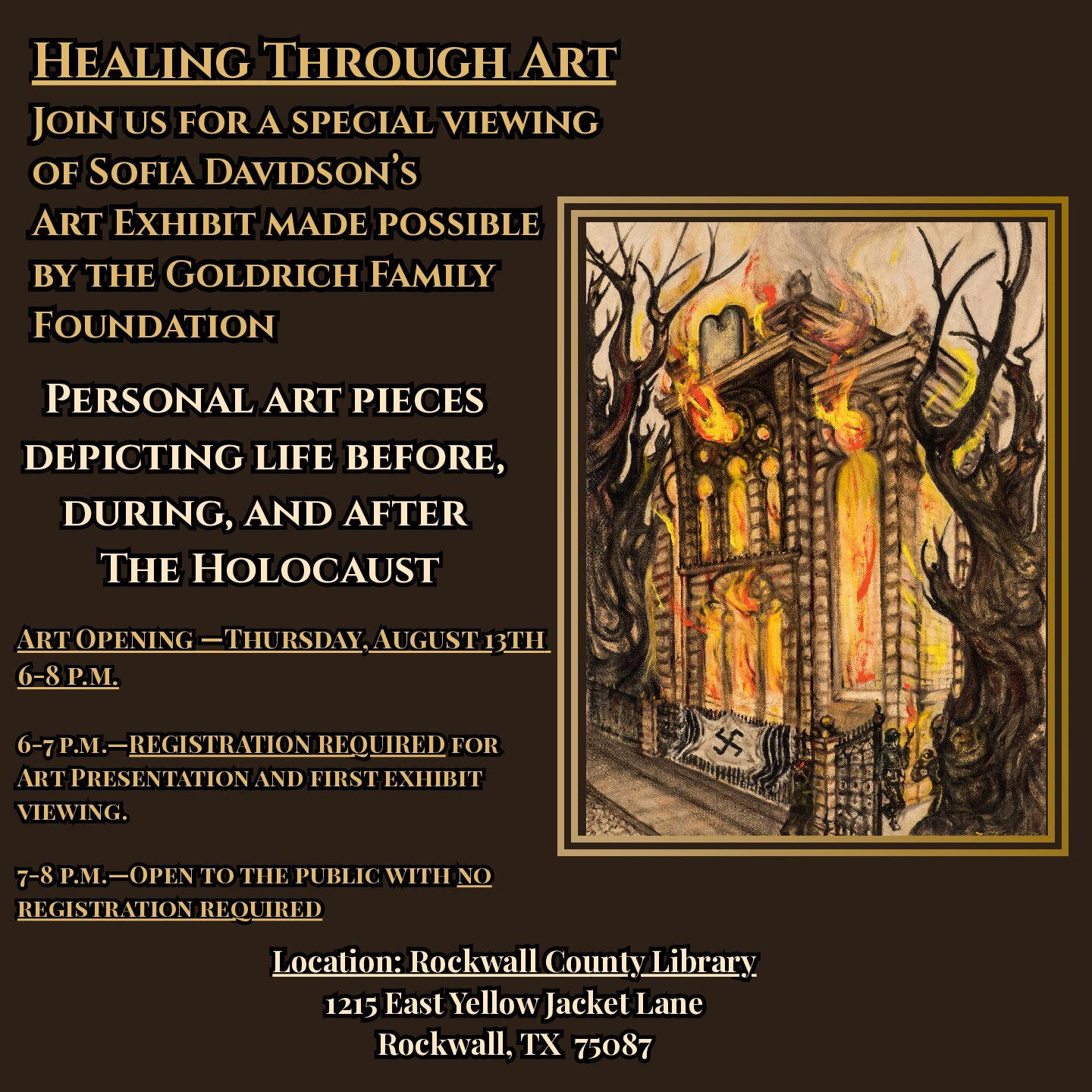 Sofia Davidson Holocaust Art Exhibit